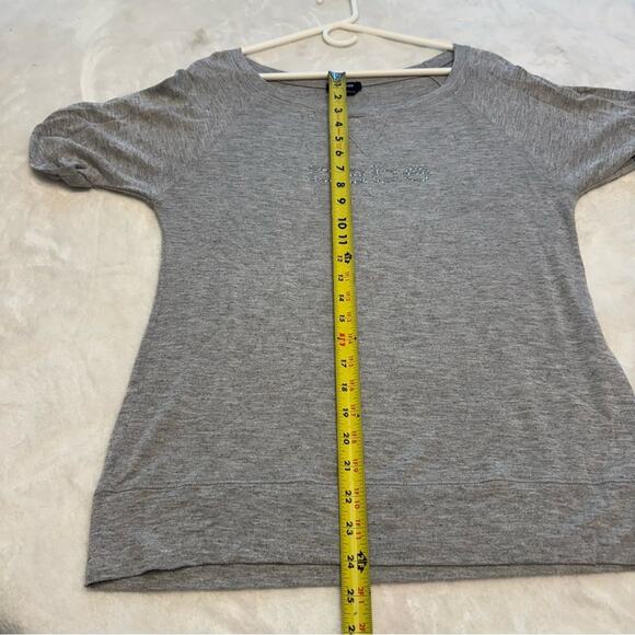 Y2K Bebe Women’s Short Sleeve Crystal Logo T Shirt Size M Soft Comfy Relaxed Fit - Picture 5 of 6